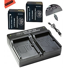 [해외]BM Premium 2-Pack of DMW-BLG10 Batteries and USB Dual 배터리 Charger for Panasonic Lumix DC-ZS200, DC-ZS70, DMC-GX80, DMC-GX85, DMC-ZS60, DMC-ZS100, DMC-GF6, DMC-GX7K, DMC-LX100K Digital 카메라