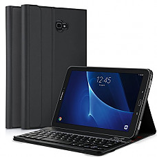[해외]IVSO 삼성 갤럭시 Tab A 10.1 Keyboard case, Lightweight Magnetically Portfolio Detachable Bluetooth Keyboard Front Prop Stand Case for 삼성 갤럭시 Tab A SM-T580N/T585N 10.1-inch Tablet (Black)