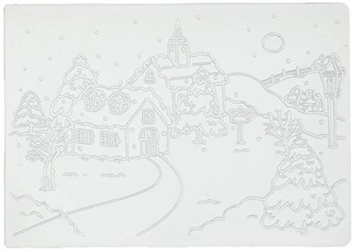 [해외]Nellies Choice Picture Embossing Folder 4"X6"-Snowy Village 1