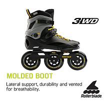 [해외]롤러블레이드 RB 110 3WD 인라인 스케이트 Rollerblade RB 110 Unisex Adult Fitness Inline Skate, Black/Saffron Yellow, Urban Performance Inline Skates