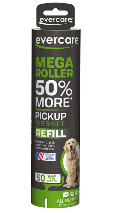 [해외] 에버케어(Evercare) 애완동물 털제거 롤러용 리필 Evercare Pet Mega Lint Roller Refill(50 Sheet)