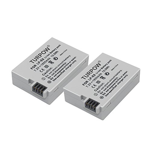 [해외]LP E8 Battery-TURPOW 2 Pack 7.4V 1800mAh Li-ion Replacement 캐논 LP-E8 배터리 for 캐논 Rebel T3i T2i T4i T5i EOS 600D 550D 650D 700D Kiss X5 X 4 Kiss X6 LC-E8E