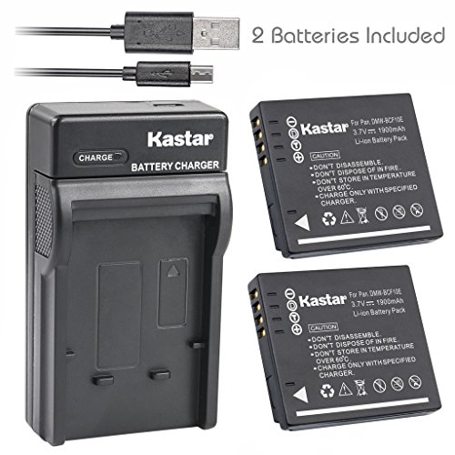 [해외]Kastar 배터리 (X2) & Slim USB Charger for Panasonic DMW-BCF10 & Lumix DMC-TS2 TS3 TS4 DMC-F2 F3 DMC-FH1 FH3 DMC-FH20 FH22 DMC-FS6 DMC-FS12 DMC-FS15 DMC-FS25 DMC-FS42 FS62 DMC-FT1 DMC-FP8 DMC-FX700