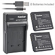 [해외]Kastar 배터리 (X2) & Slim USB Charger for Panasonic DMW-BCF10 & Lumix DMC-TS2 TS3 TS4 DMC-F2 F3 DMC-FH1 FH3 DMC-FH20 FH22 DMC-FS6 DMC-FS12 DMC-FS15 DMC-FS25 DMC-FS42 FS62 DMC-FT1 DMC-FP8 DMC-FX700