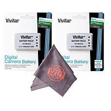 [해외]2 Pack of EN-EL5 Vivitar Ultra High Capacity Rechargeable 1200mAh Li-ion Batteries + Microfiber 랜즈 Cleaning Cloth ENEL5 (Nikon EN-EL5 Replacement)