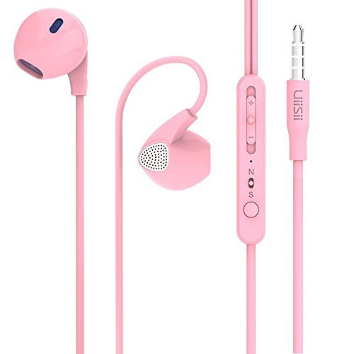 [해외]UiiSii U1 in ear Headphones with Mic Volume Control Stereo Earbuds for Smartphones (Pink)