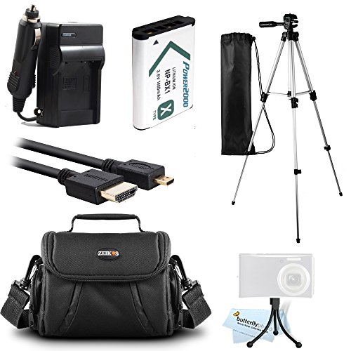 [해외]Essential Accessories Kit For 소니 HDR-CX240, HDR-PJ275, HDR-CX440, HDR-CX405, HDR-PJ440, FDR-X1000V, AS200V, HDR-AS30V, HDR-AS15 카메라 Includes Replacement NP-BX1 배터리 + Charger + Case + Tripod +