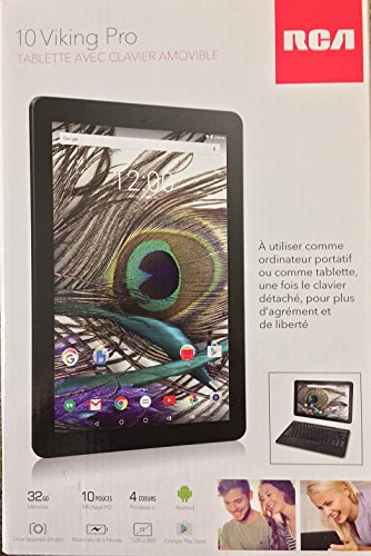 [해외]RCA Viking II Pro10-inch Tablet with Detachable Keyboard, Black (Quad Core 32GB,1GB RAM, HDMI, Bluetooth, WiFi, Android 6.0 Marshmallow)