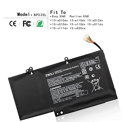 [해외]ZWXJ LAPTOP BATTERY NP03XL（11.4V 43WH）For HP Envy X360 15-U010DX 15-U110DX 15-U011DX 15-U111DX 15-U050CA Pavilion X360 13-A010DX 13-A110DX 13-B116TU 13-A012DX HSTNN-LB6L NP03XL 761230-00