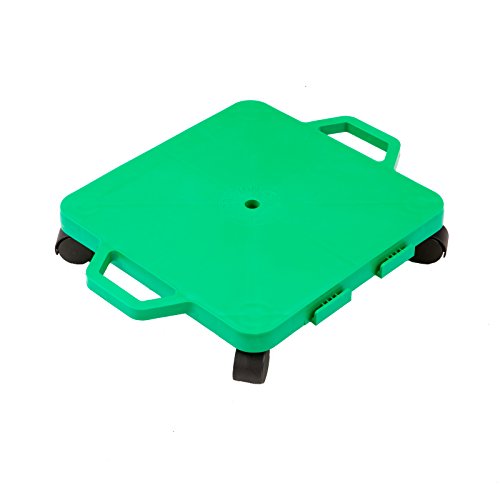 [해외]Cosom Scooter Board, 16 Inch Childrens Sit & Scoot Board With 2 Inch Non-Marring Nylon Casters & Safety Guards for Physical Education Class, Sliding Boards with Safety Handles, Green