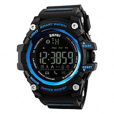 [해외]SKMEI 1227 Bluetooth Digital Smart Sports Watch Blue With Health Fitness and Sport Activity Tracker Compatible with IOS, Android, 애플 iphone 7, 3G, 4G Smart Phones, All Mobiles