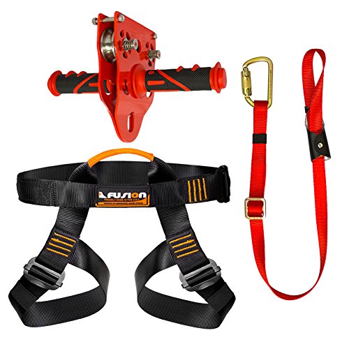 [해외]Fusion Climb Pro Backyard Zip Line Kit Harness Lanyard Trolley Bundle FK-A-HLT-31