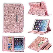 [해외]StarCity Case for 아이패드 Mini 4/iPad Mini 3/iPad Mini 2, Glitter Sparkly Bling PU Leather Folio Flip Stand Cover Smart Case [Auto Wake/Sleep] For 애플 아이패드 Mini 1/2/3/4 (Pink)