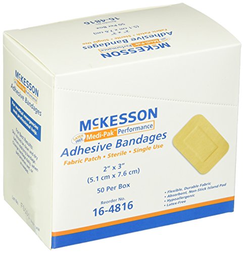 [해외]McKesson 16-4816 Medi-Pak Adhesive Strip, Performance Fabric, 2" x 3" (Pack of 50)