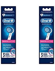 [해외]오랄비 Professional Sensitive Gum Care Replacement Brush Head iaxIai, 2 Pack (3 Brush Heads)