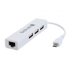 [해외]Micro USB LAN Ethernet Adapter with RJ45 3 USB Hub for TV Stick Streaming Device