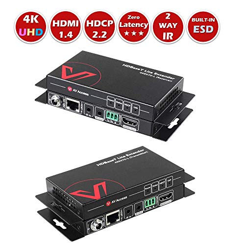 [해외]AV Access HDMI Extender(HDBaseT),Uncompressed 4K 60Hz Over Single Cat5e/6a, 70m(230ft) 1080P,40m(130ft) 4K,PoE+IR+RS232+HDCP2.2,HDR & Dobly Vision,Dolby Atmos & DTS:X