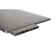 [해외]Aluminum Type-C Hub Adapter with Pass through Charging for 13" & 15" MacBook Pro 2016/17, Proven and Tested Fastest 40Gbs Thunderbolt 3 with 4K HDMI, 2 USB-C, 2 USB 3.0, SD/Micro Card Read