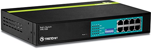 [해외]TRENDnet 8-Port 10/100Mbps GREENnet PoE+ Switch, 30 W Per Port, Up to 15.4 W Per Port with 250 W Total Power Budget, TPE-T80