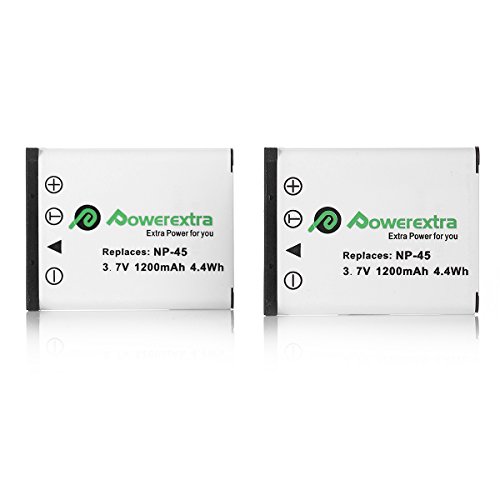 [해외]Powerextra 2 Pack Replacement 배터리 for Fujifilm NP-45 NP-45A NP-45B NP-45S and Fujifilm FinePix XP20 XP22 XP30 XP50 XP60 XP70 XP80 XP90 T350 T360 T400 T500 T510 T550 T560 JX500 JX520 JX550 JX580