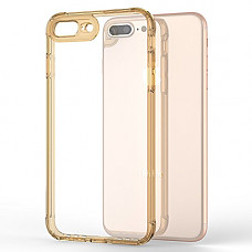 [해외]iPhone 8 Plus Case,iPhone 7 Plus Case, Ultra Slim Thin Crystal Clear Acrylic Protective Cover with Anti-scratch, Shockproof, Drop Protection Design for 애플 iPhone 8 Plus, iPhone 7 Plus (Gold)