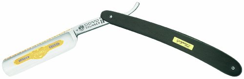 [해외]Dovo Straight Razor Carbon, Ebony Wood Handle