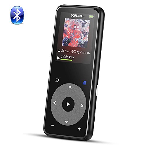 [해외]8GB Bluetooth MP3 Player with Touch Button, Metal Lossless Music Player with FM Radio/Voice Recorder, 1.8in TFT Screen, Support up to 128GB, AGPTEK A16, Black