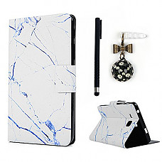 [해외]삼성 갤럭시 Tab A 7.0 Case, Wallet Purse Blue White Marble Slim Protective Smart Case Cover with Auto Wake/Sleep Function PU Folio Stand Pocket Cover for Tab A 10.1 Inch T280/T285 Model ZSTVIVA