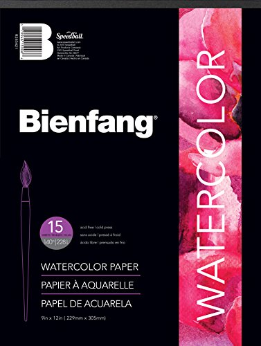 [해외]Bienfang Watercolor Paper Pad 9-Inch by 12-Inch, 15 Sheets