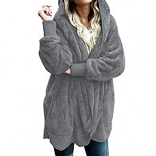[해외]Liraly Womens Coats Winter Womens Coats,Fashion Hooded Long Coat Jacket Hoodies Parka Outwear Cardigan Coat (US-6 /CN-M, Gray A)