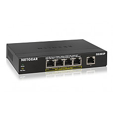 [해외]NETGEAR 5-Port Gigabit Ethernet Unmanaged Switch, Desktop, 55.5W 4xPoE, Sturdy Metal, Fanless, Plug-and-Play (GS305P)