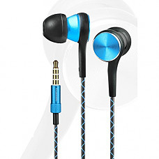 [해외]Earphones,In Ear Music Appreciation Headphones with Mic and Volume Control Bass Earbuds for Sports, Sweatproof, Noise Isolating, for iPhone, iPod, iPad, MP3/MP4, Samsung, Tablet (Model:5005) (blue)