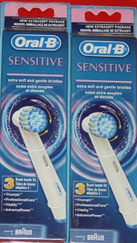 [해외]Oral b Sensitive Toothbrush Refills, formerly Extrasoft, 2 pack, 6 heads