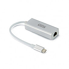 [해외]GXUXG USB C to Gigabit Ethernet Adapter Thunderbolt 3 Compatible for Macbook Pro, XPS, Google Pixelbook and More Type C Devices Aluminium Case Silver