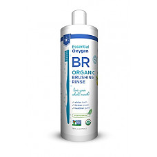 [해외]Essential Oxygen Organic Brushing Rinse Toothpaste Mouthwash for Whiter Teeth, Fresher Breath, and Healthier Gums, Peppermint 16 fl. oz