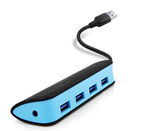 [해외]USB 3.0 Port Hub, TONSUM USB 3.0 Super Speed Portable 4 Port HUB Compatible with USB 2.0 / 1.1 / 1.0 for MacBook and Windows Laptops
