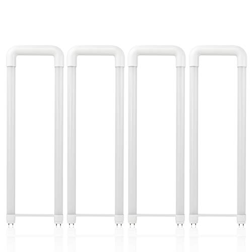 [해외]4-Pack of Hyperikon T8 LED Light Tube, U-BENT, 18W , 5000K (Crystal White Glow), Clear Cover, CE- and UTL-Listed