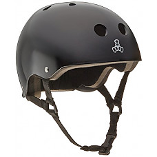 [해외]Triple 8 Brainsaver Glossy Helmet with Standard Liner (Black Gloss, Small)