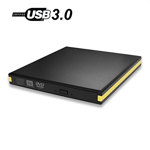 [해외]USB 3.0 External DVD Drive, BEVA Portable CD DVD Drive Player External Burner Reader Writer Disk for Laptop Desktop Macbook Mac OS Windows 10 8 7 XP Vista