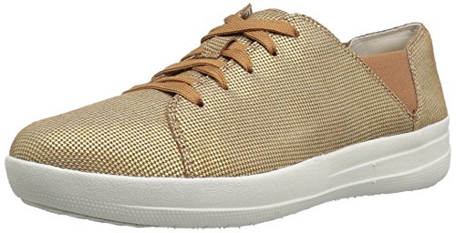 [해외]핏플랍 Womens F-Sporty Lace-up Houndstooth Print Fashion Sneaker, Pale Gold, 7 M US