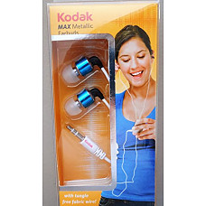 [해외]Kodak Max Metallic Earbuds With Tangle Free Fabric Wire For Laptops, Tablets, CellPhones, MP3 MP4