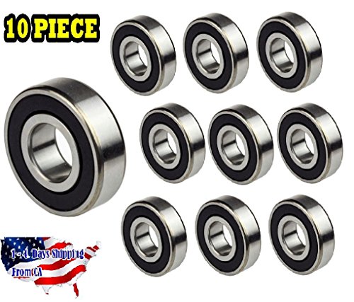 [해외]Jeremywell 608-2RS Ball Bearing 8mm x 22mm x 7mm Rubber Sealed Deep Groove, Width Double Sealed (Pack of 10)