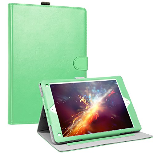 [해외]아이패드 2017 9.7 inch Case, F-color Premium PU Leather Slim Smart Cover with Auto Sleep/ Wake Feature for 애플 아이패드 9.7 inch 2017, Multi-Angle Viewing Folio Stand Cover with Card Slot, Mint Green