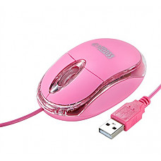 [해외]SOON GO Mini Optical Wired Mouse PC Computer LED Light Mouse For Small Hands(Pink)