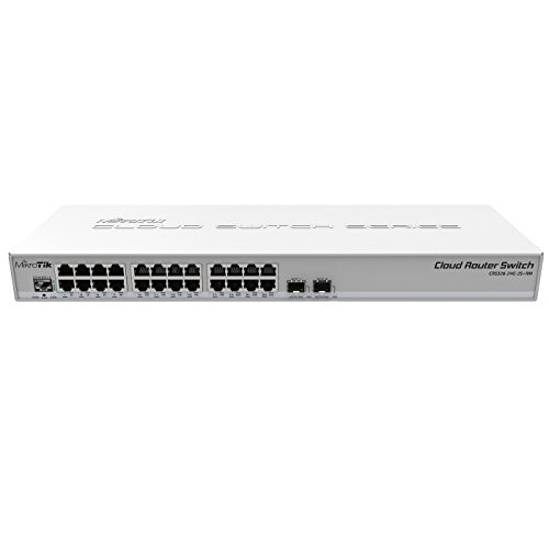 [해외]Mikrotik CRS326-24G-2S+RM Cloud Router Switch 326-24G-2S+RM 24 Gigabit port switch with 2 x SFP+ cages in 1U rackmount case, Dual boot (RouterOS or SwitchOS)