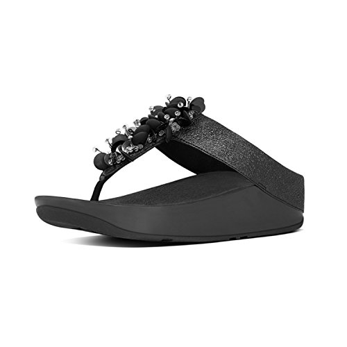 [해외]핏플랍 Womens Boogaloo Toe Post Flip Flop, Black, 9 M US