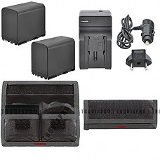 [해외]2 BP-970G Rechargeable Batteries + Car / Home Charger + 배터리 Pouch for 캐논 GL-1, GL-2, XM-1, XM-2, XL-1, XL-1S, XL-2, XL-H1, XL-H1A, XL-H1S and Other Models 카메라
