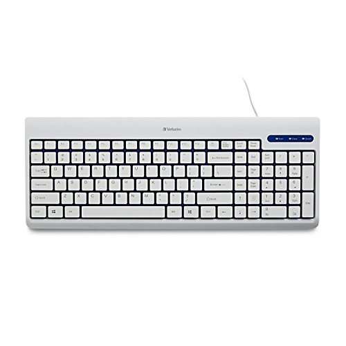[해외]Verbatim USB Corded Keyboard, White (99377)