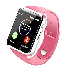 [해외]Bluetooth Smart Watch - WJPILIS Touch Screen Smart Wrist Watch Smartwatch Phone with SIM Card Slot 카메라 Pedometer Sport Tracker for iOS iPhone Android 삼성 LG Compatible Men Women Child (Pink)