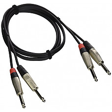 [해외]Hosa HPP-005X2 5-Feet Pro Dual Cable 1/4-Inch TS to Same